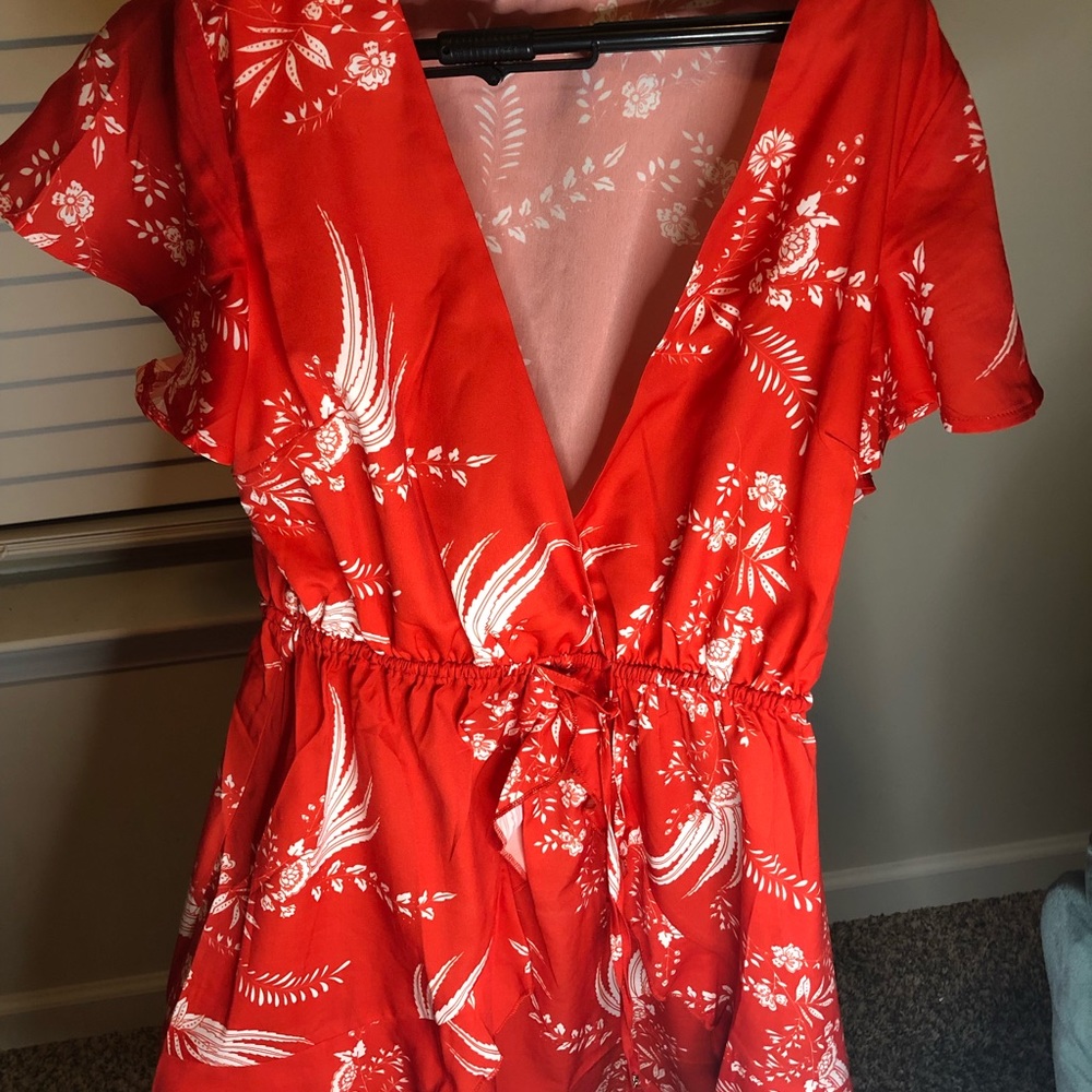 Flower Red Dress